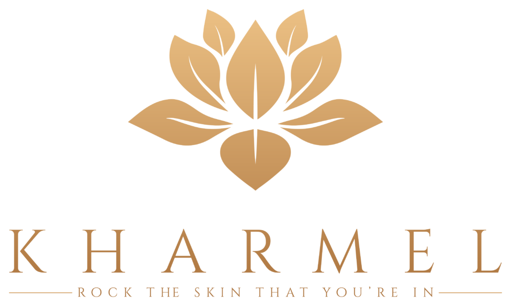 A gold colored logo of the company dharma.
