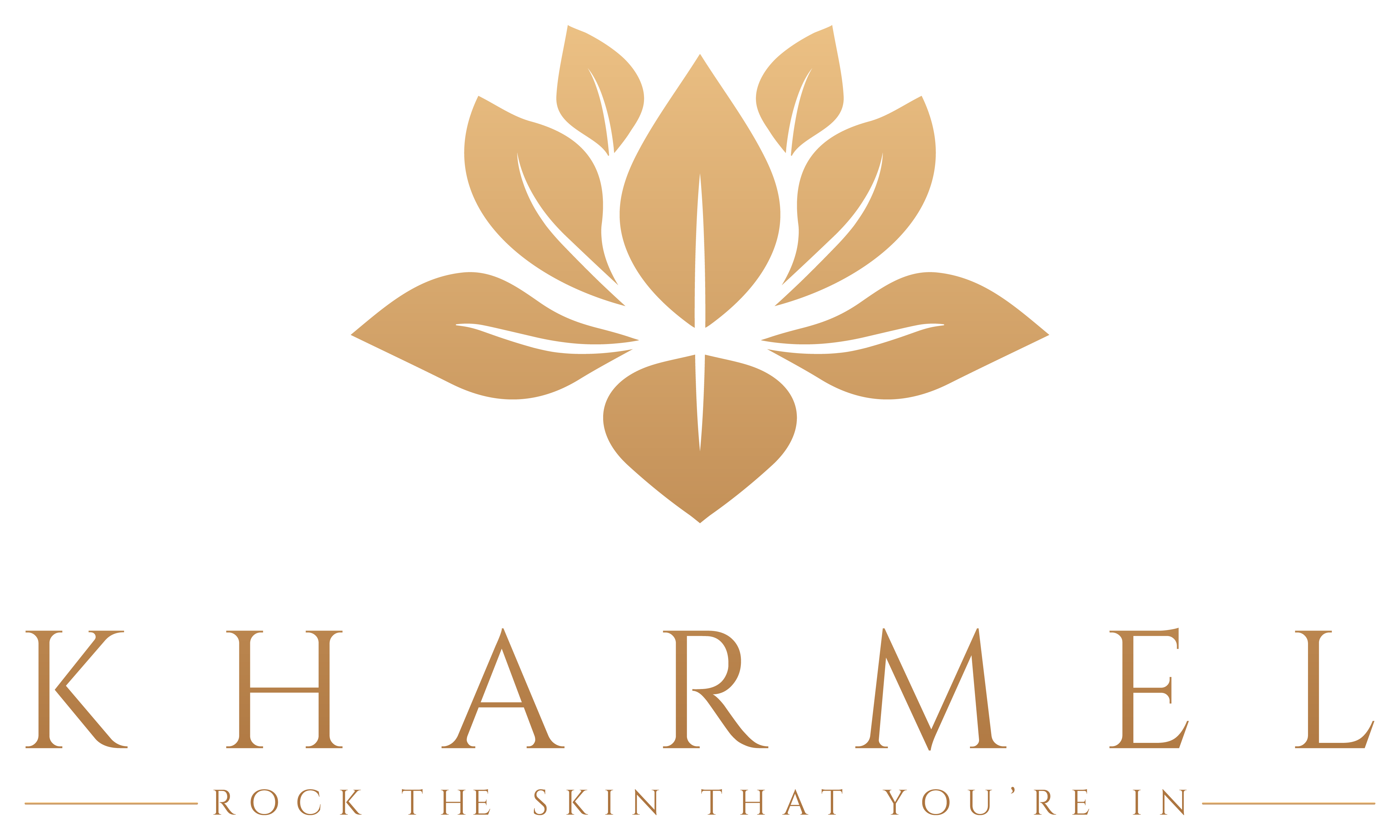 A gold colored logo of the company dharma.